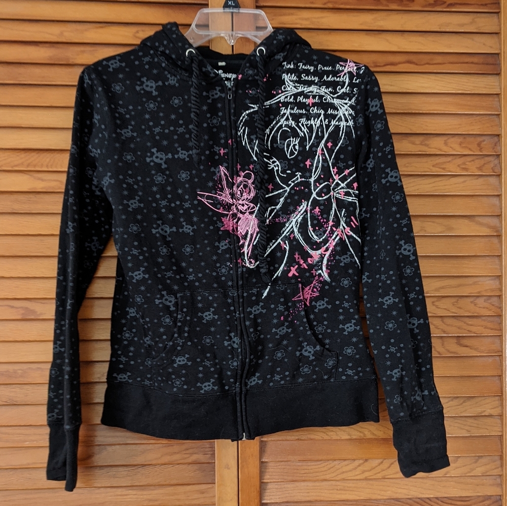 Black Disney Tinkerbell Zip Hoodie